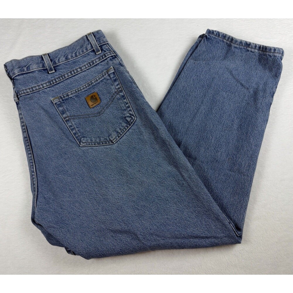 Carhartt B17 DST Jeans Mens 44x30 Relaxed Fit Medium Wash Denim Workwear